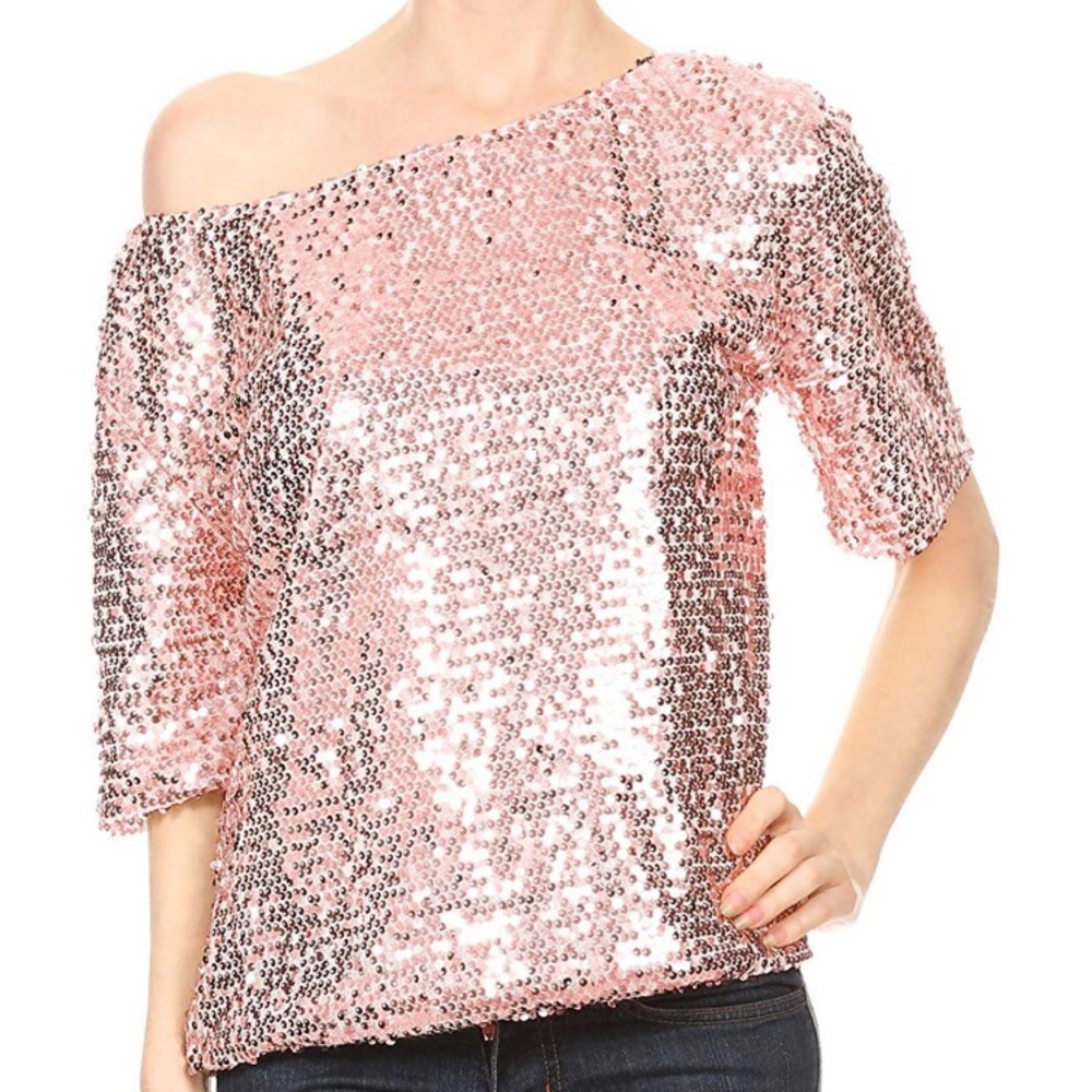 Sequined pink shirt